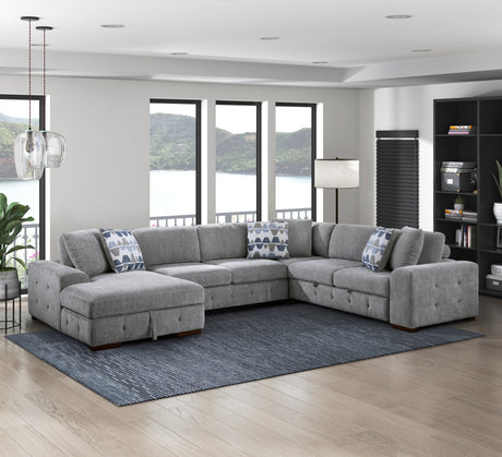 Raife Gray 4-Piece Sectional with Left Chaise - Ornate Home