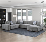Raife Gray 4-Piece Sectional with Right Chaise - Ornate Home