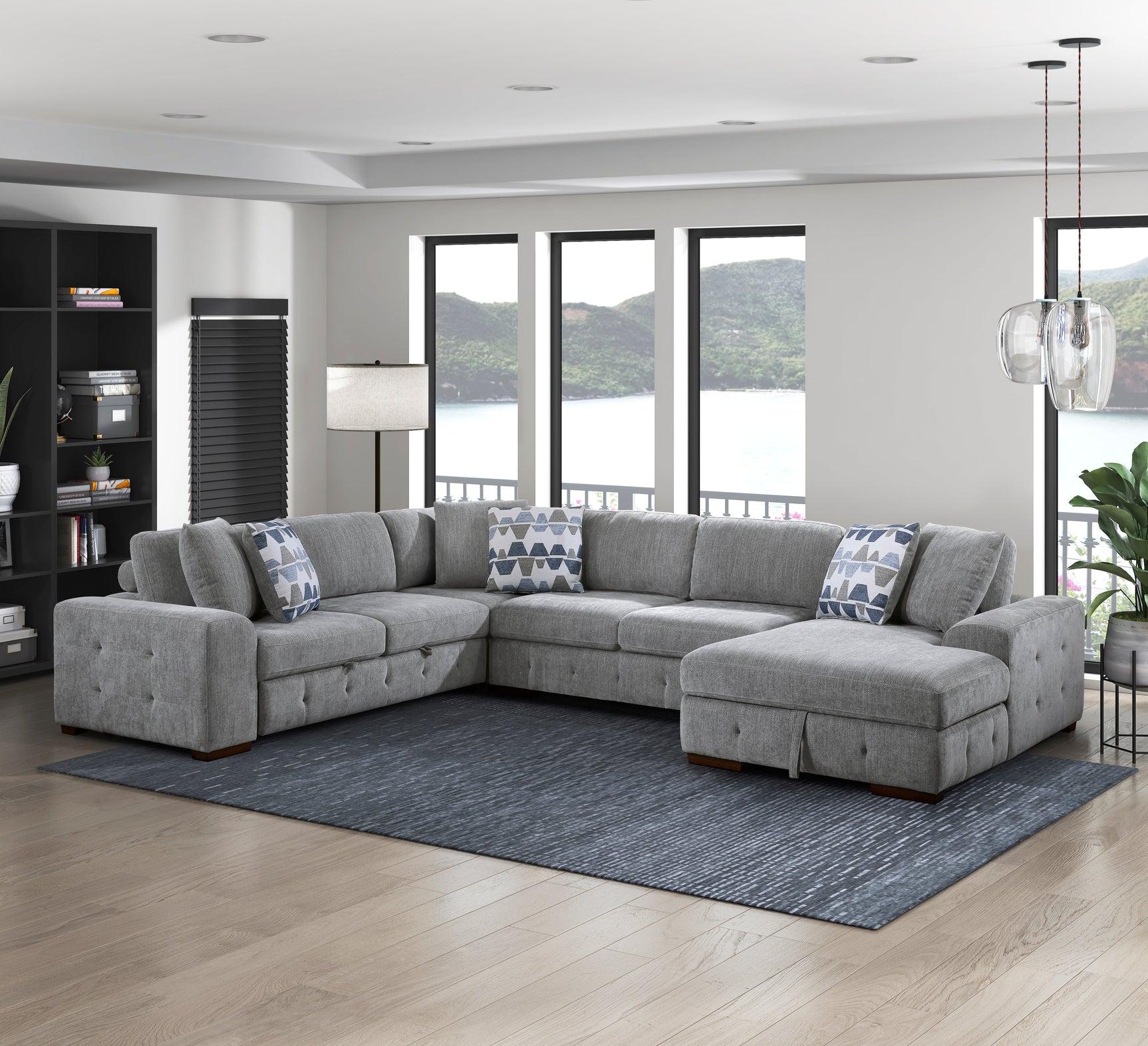 Raife Gray 4-Piece Sectional with Right Chaise - Ornate Home