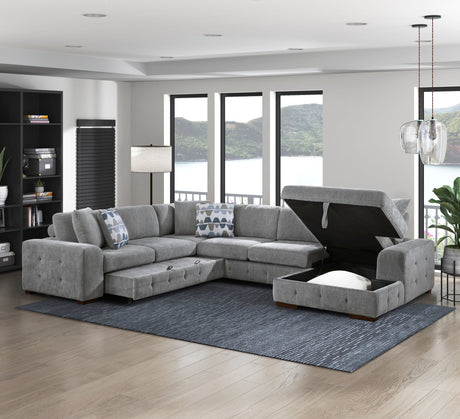 Raife Gray 4-Piece Sectional with Right Chaise - Ornate Home