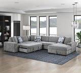 Raife Gray 4-Piece Sectional with Right Chaise - Ornate Home