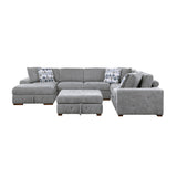 Raife Gray 5-Piece Sectional with Left Chaise And Storage Ottoman - Ornate Home