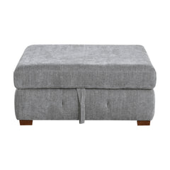 Raife Gray 5-Piece Sectional with Left Chaise And Storage Ottoman - Ornate Home