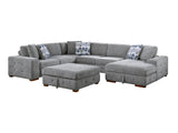 Raife Gray 5-Piece Sectional with Right Chaise And Storage Ottoman - Ornate Home