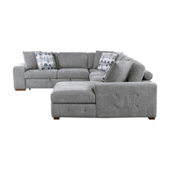 Raife Gray 5-Piece Sectional with Right Chaise And Storage Ottoman - Ornate Home