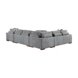 Raife Gray 5-Piece Sectional with Right Chaise And Storage Ottoman - Ornate Home