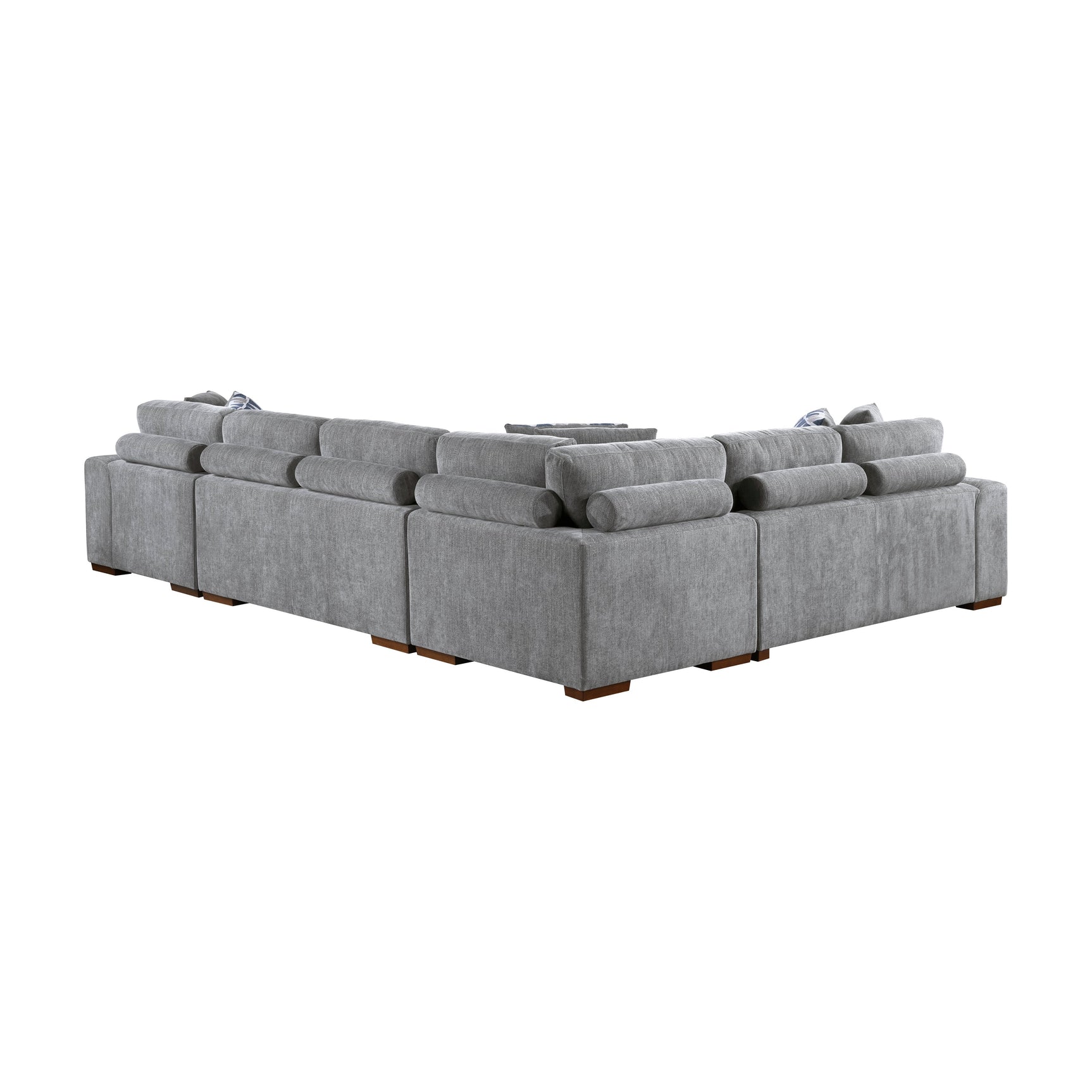 Raife Gray 5-Piece Sectional with Right Chaise And Storage Ottoman - Ornate Home
