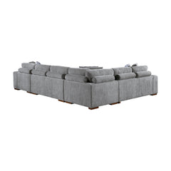 Raife Gray 5-Piece Sectional with Right Chaise And Storage Ottoman - Ornate Home
