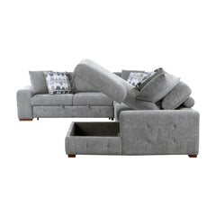 Raife Gray 5-Piece Sectional with Right Chaise And Storage Ottoman - Ornate Home