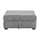 Raife Gray 5-Piece Sectional with Right Chaise And Storage Ottoman - Ornate Home