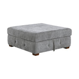 Raife Gray 5-Piece Sectional with Right Chaise And Storage Ottoman - Ornate Home