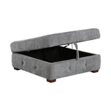 Raife Gray 5-Piece Sectional with Right Chaise And Storage Ottoman - Ornate Home
