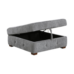 Raife Gray 5-Piece Sectional with Right Chaise And Storage Ottoman - Ornate Home