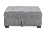 Raife Gray Storage Ottoman - Ornate Home