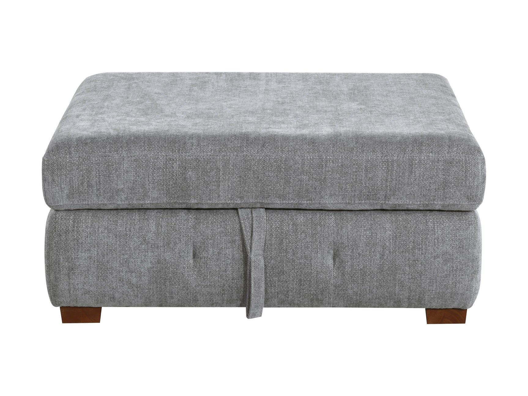 Raife Gray Storage Ottoman - Ornate Home
