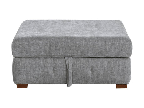 Raife Gray Storage Ottoman - Ornate Home
