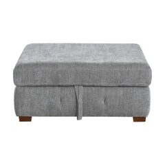 Raife Gray Storage Ottoman - Ornate Home