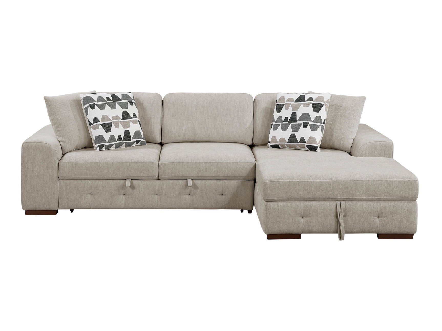 Raife Taupe 2-Piece Sectional with Right Chaise - Ornate Home