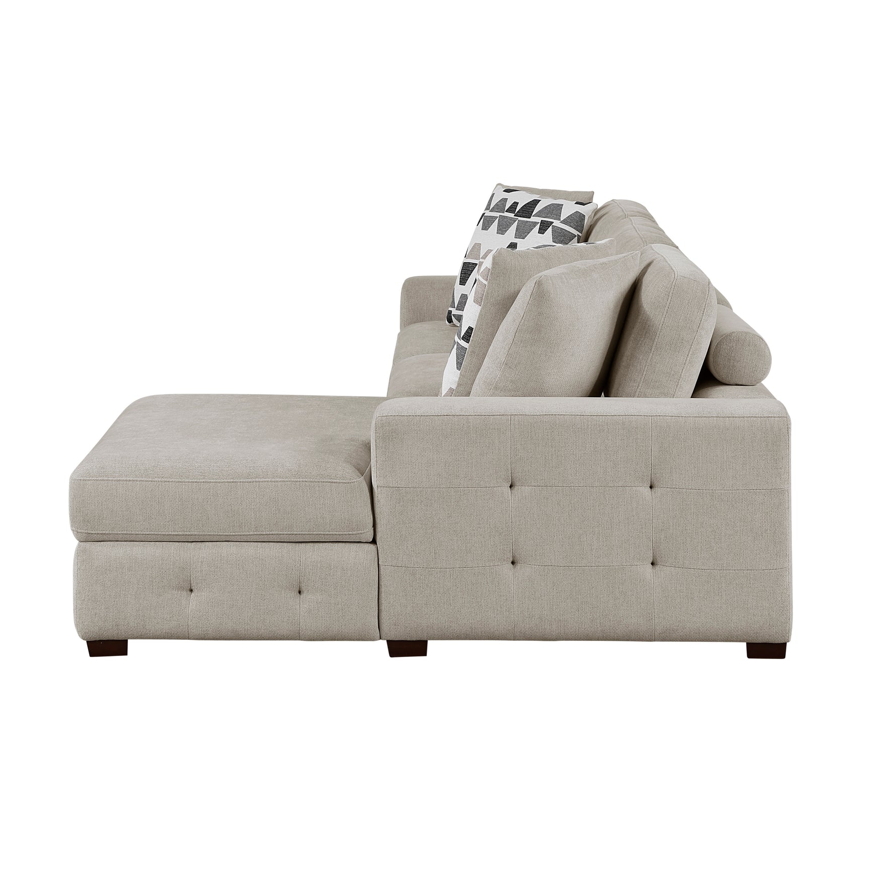 Raife Taupe 2-Piece Sectional with Right Chaise - Ornate Home