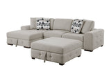 Raife Taupe 3-Piece Sectional with Left Chaise and Ottoman - Ornate Home