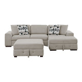 Raife Taupe 3-Piece Sectional with Right Chaise and Ottoman - Ornate Home