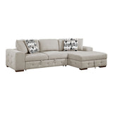 Raife Taupe 3-Piece Sectional with Right Chaise and Ottoman - Ornate Home