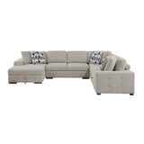Raife Taupe 4-Piece Sectional with Left Chaise - Ornate Home
