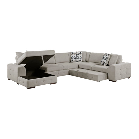 Raife Taupe 4-Piece Sectional with Left Chaise - Ornate Home
