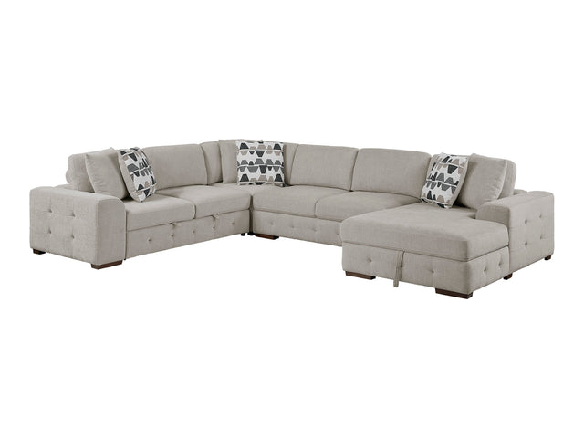 Raife Taupe 4-Piece Sectional with Right Chaise - Ornate Home
