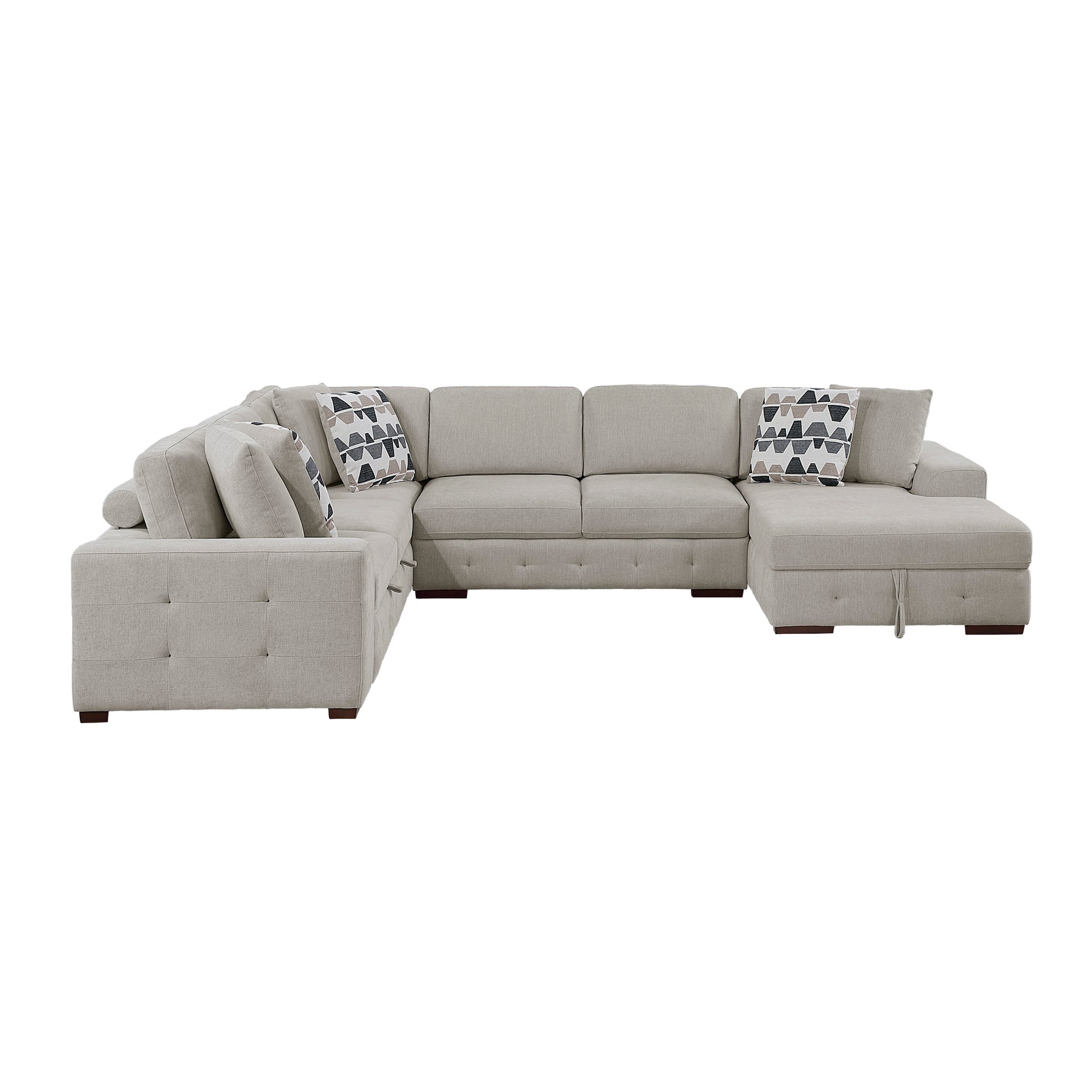 Raife Taupe 4-Piece Sectional with Right Chaise - Ornate Home