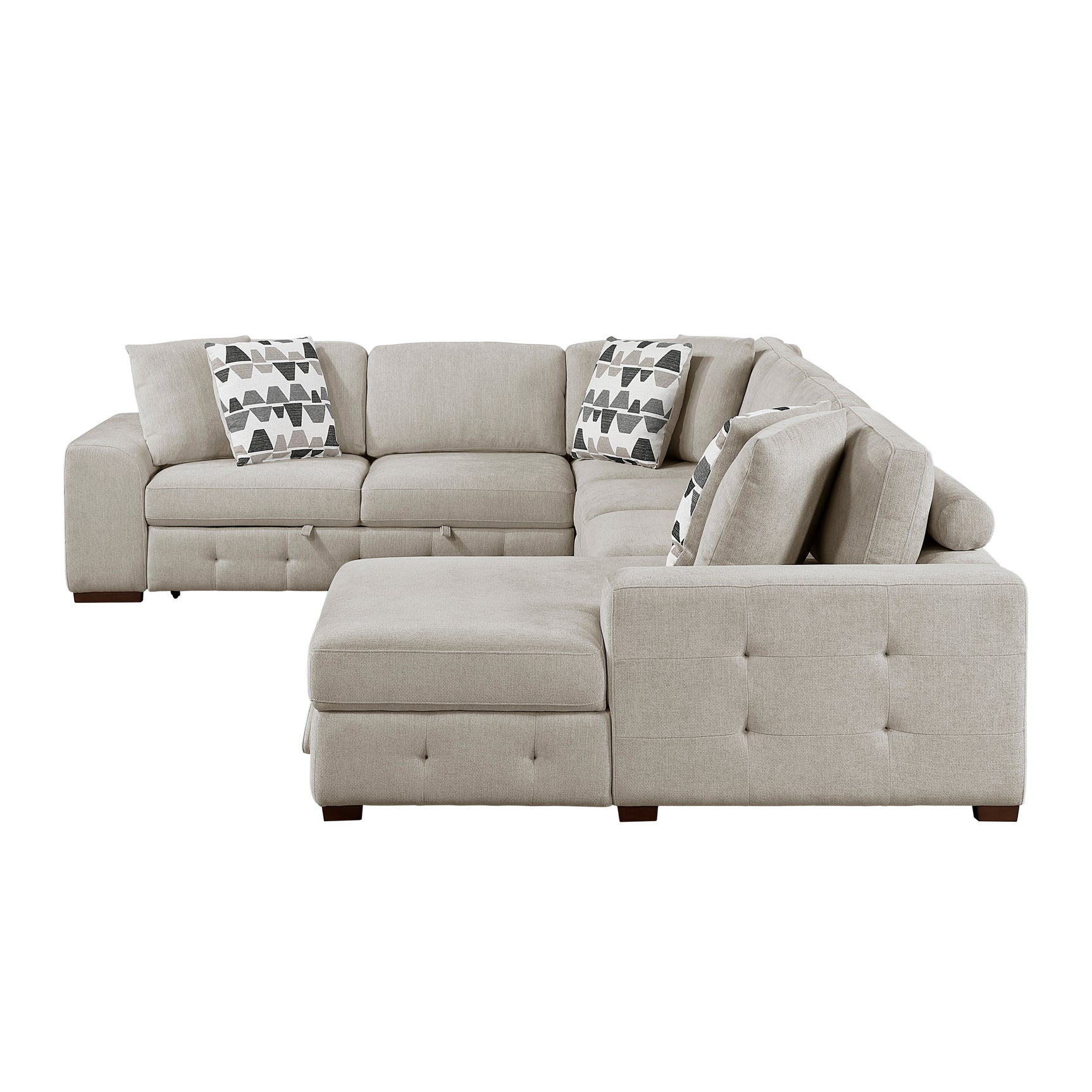 Raife Taupe 4-Piece Sectional with Right Chaise - Ornate Home