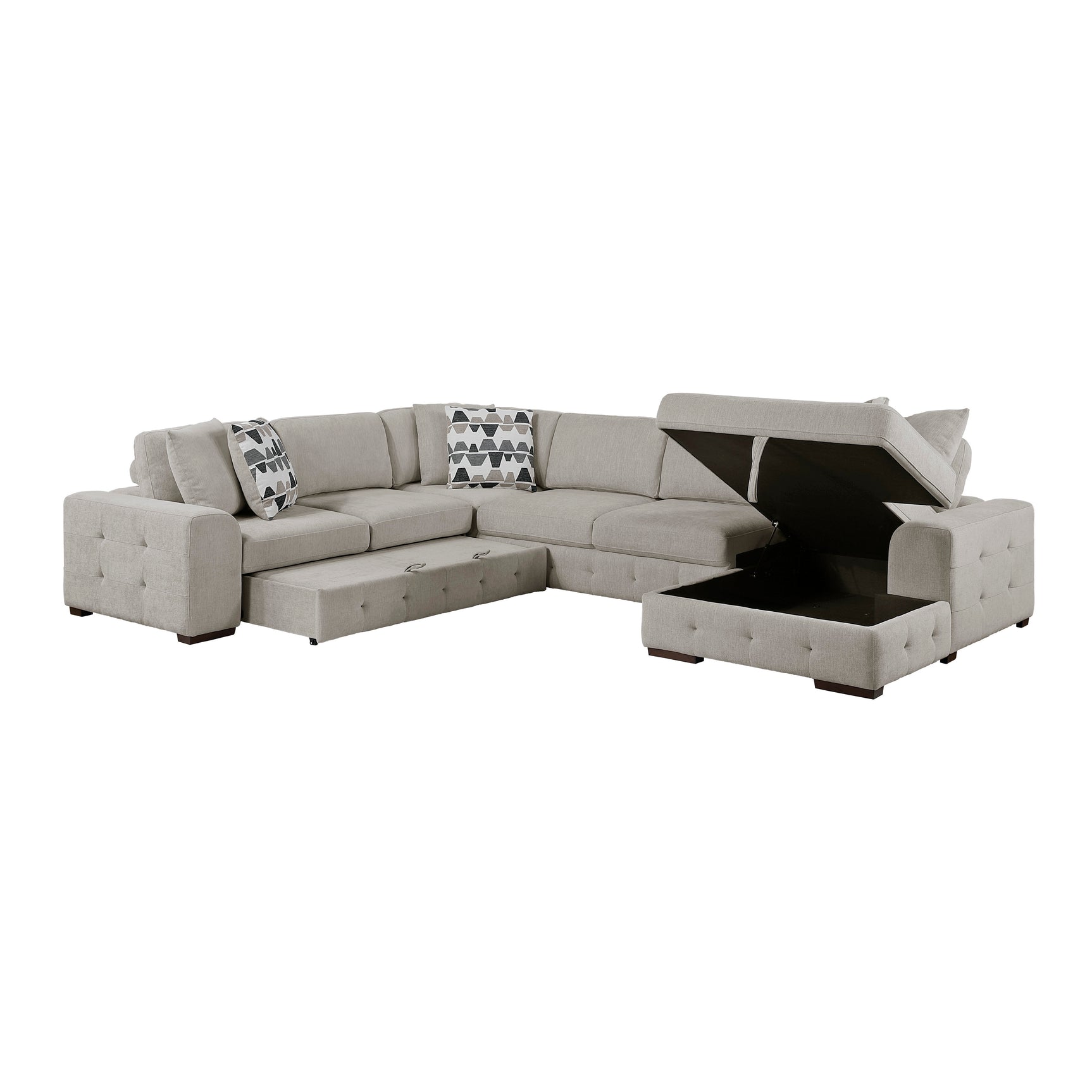 Raife Taupe 4-Piece Sectional with Right Chaise - Ornate Home