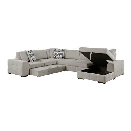 Raife Taupe 4-Piece Sectional with Right Chaise - Ornate Home