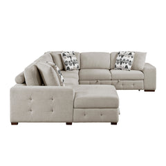 Raife Taupe 5-Piece Sectional with Left Chaise and Storage Ottoman - Ornate Home