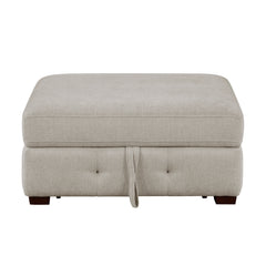 Raife Taupe 5-Piece Sectional with Right Chaise and Storage Ottoman - Ornate Home