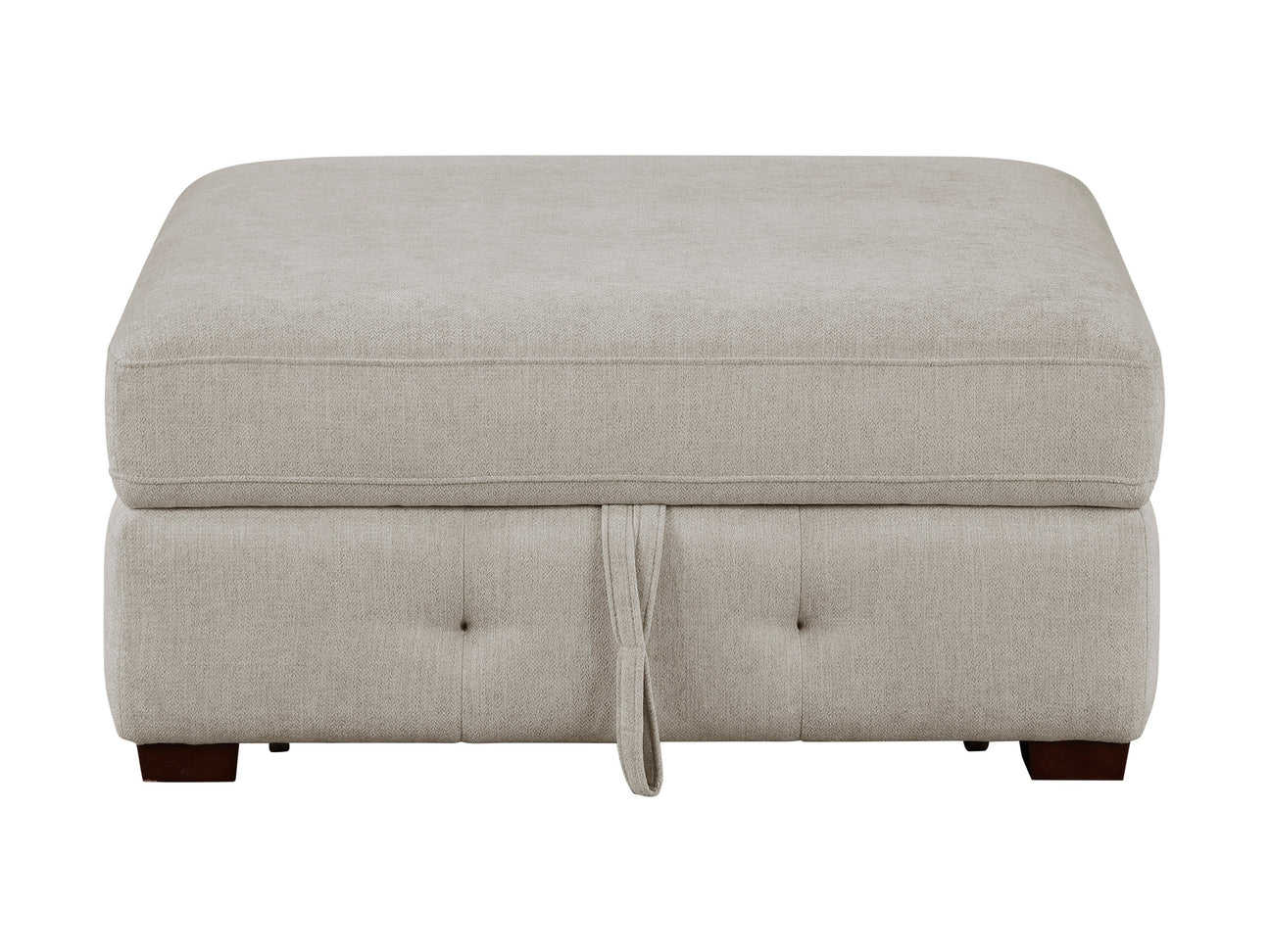 Raife Taupe Storage Ottoman - Ornate Home