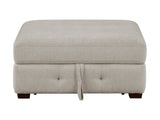 Raife Taupe Storage Ottoman - Ornate Home