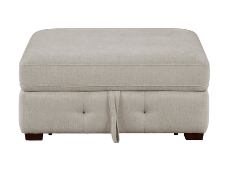 Raife Taupe Storage Ottoman - Ornate Home