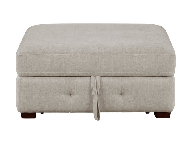 Raife Taupe Storage Ottoman - Ornate Home