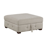 Raife Taupe Storage Ottoman - Ornate Home