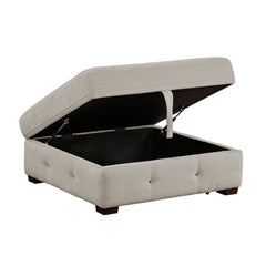 Raife Taupe Storage Ottoman - Ornate Home