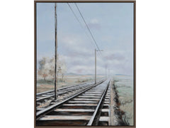 Rails Away Blue/Green Canvas - Ornate Home