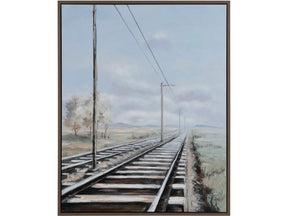 Rails Away Blue/Green Canvas - Ornate Home