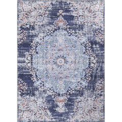 Rain Blue Modern Bohemian NonSlip Indoor Area Rugs - Ornate Home