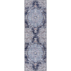 Rain Blue Modern Bohemian NonSlip Indoor Area Rugs - Ornate Home
