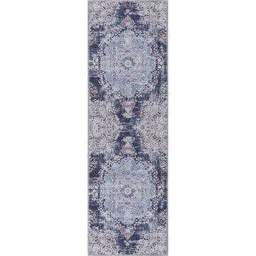 Rain Blue Modern Bohemian NonSlip Indoor Area Rugs - Ornate Home
