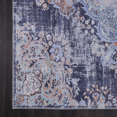 Rain Blue Modern Bohemian NonSlip Indoor Area Rugs - Ornate Home