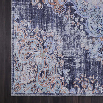 Rain Blue Modern Bohemian NonSlip Indoor Area Rugs - Ornate Home