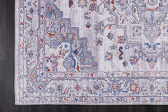 Rain Gray Distressed Vintage NonSlip Indoor Area Rugs - Ornate Home