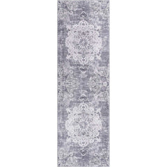 Rain Gray/White Modern Bohemian Non-Slip Indoor Area Rugs - Ornate Home